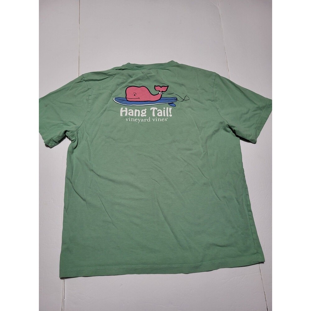 (#19)Vineyard Vines Mens Large Green Whale Graphic Short Sleeve T-Shirt Cotton